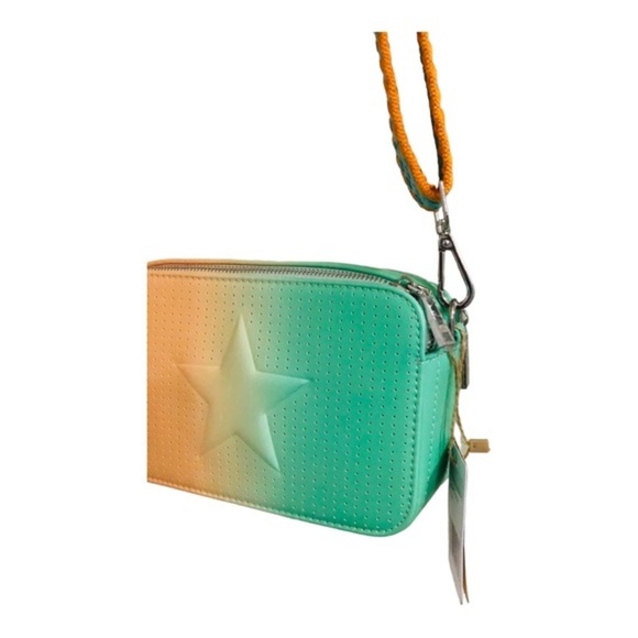 Vintage Havana perforated peach ombre   crochet adjustable strap crossbody bag‎ - Picture 9 of 15